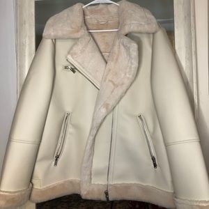 Faux leather biker jacket